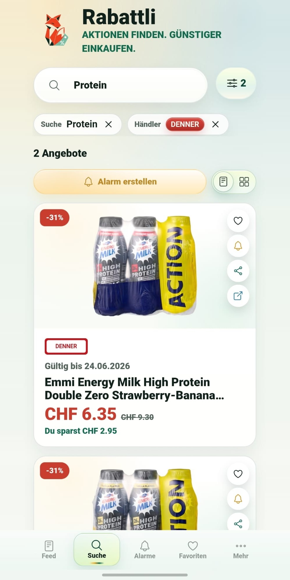 Rabattli product search with current offers