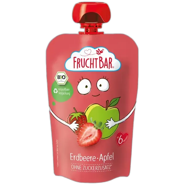 Produktbild zu FRUCHTBAR Bio-Frucht, Erdbeere, Apfel