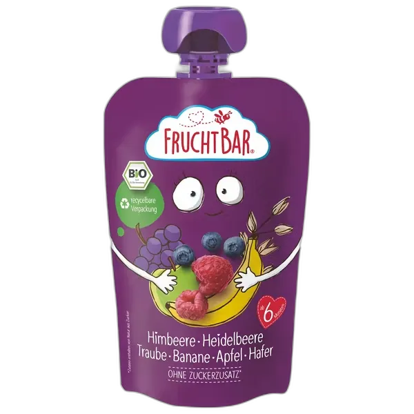 Produktbild zu FRUCHTBAR Bio-Frucht, Himbeer-Traube-Banane