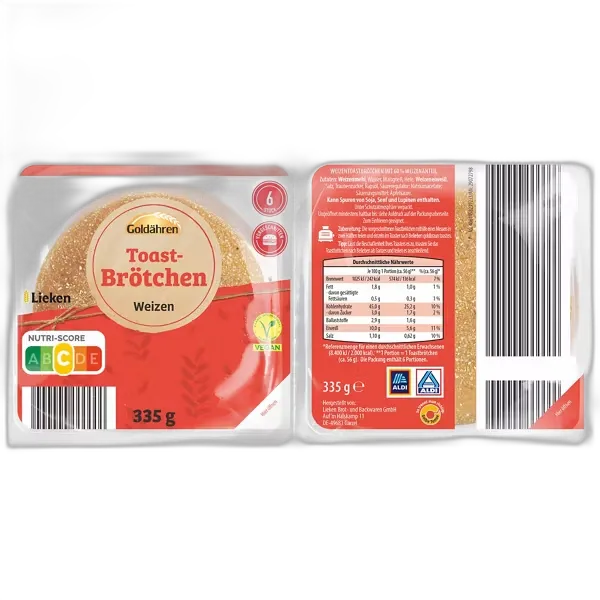 Produktbild zu GOLDÄHREN Toastbrötchen, Weizen
