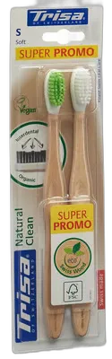 Immagine del prodotto TRISA Natural Clean brosse à dents en bois soft DUO 2 pce