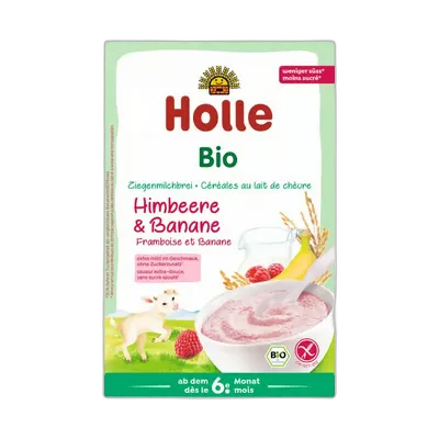 Immagine del prodotto HOLLE céréales au lait de chèvre aux framboises et à la banane bio 200 g