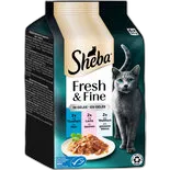 Immagine del prodotto Cibo umido per gatti Fresh & Fine en sauce Sheba ass. al pesce 6x50g