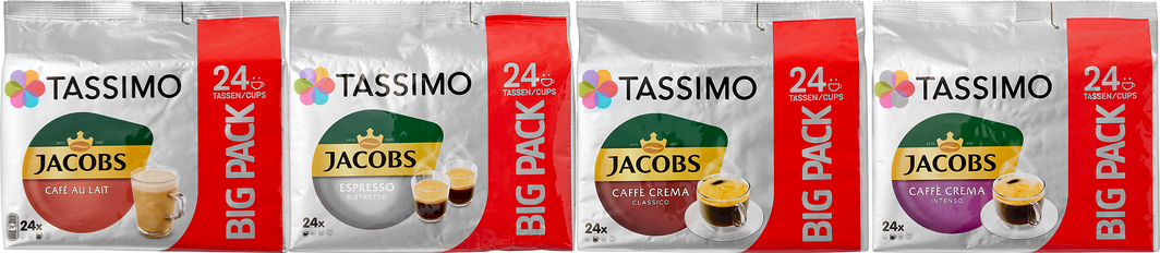 Immagine del prodotto su tutte le capsule di caffè Tassimo in confezione singola