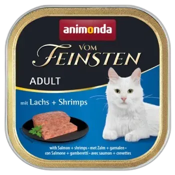 Immagine del prodotto animonda Vom Feinsten nourriture humide pour chat, Adult, Saumon et crevettes 32x100 g