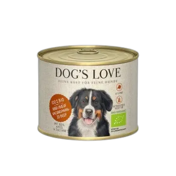 Produktbild zu DOG'S LOVE Nassfutter Hund, Adult, Bio 6x200 g Rind mit Reis, Apfel und Zucchini 6x200 g