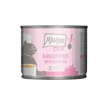 Produktbild zu MjAMjAM Nassfutter Katze Adult Blanchiert in Sauce Pute und Lachs 6x185 g