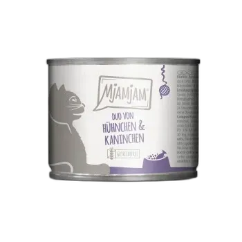 Produktbild zu MjAMjAM Nassfutter Katze Adult, Duo 6x200 g Huhn und Kaninchen