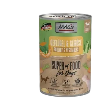 Produktbild zu MAC's Nassfutter Hund Adult Geflügel und Gemüse 6x400 g