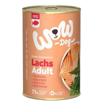 Image du produit WOW nourriture humide pour chien, adulte 6x400 g Saumon et pissenlit 6x400 g