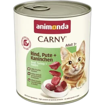 Image du produit animonda Carny nourriture humide pour chat adulte Bœuf, dinde et lapin 6x800 g