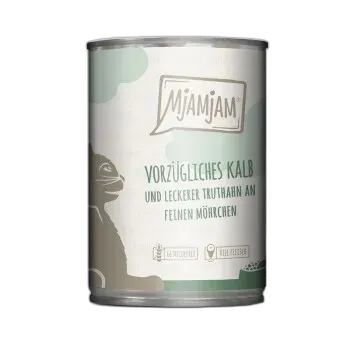 Image du produit MjAMjAM nourriture humide pour chat adulte Veau & dinde 6x400 g