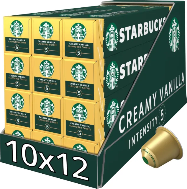 Image du produit Starbucks creamy Vanilla by Nespresso Flavoured Coffee, 12x10 capsules