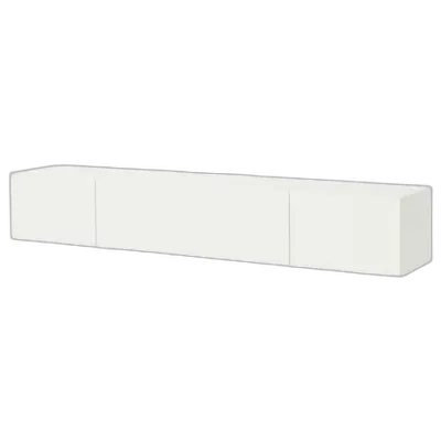 Image du produit BESTÅ Banc TV avec portes, blanc/Lappviken blanc, 240x42x38 cm