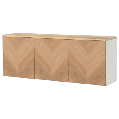 Immagine del prodotto BESTÅ Combinazione di mobili da parete, bianco/Hedeviken impiallacciatura di rovere, 180x42x66 cm