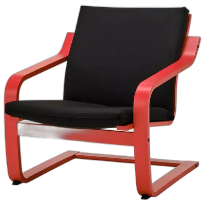 Immagine del prodotto POÄNG Poltrona con schienale basso, rosso/Vissle nero
