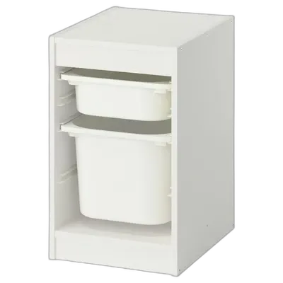 Image du produit TROFAST Combinaison structure + bacs, blanc/blanc, 34x44x56 cm