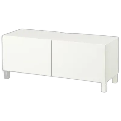 Image du produit BESTÅ Banc TV avec portes, blanc/Lappviken/Stubbarp blanc, 120x42x48 cm