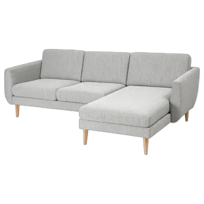 Immagine del prodotto SMEDSTORP Divano a 3 posti con chaise-longue, Viarp/beige/marrone rovere