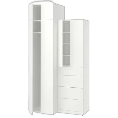 Image du produit LASTARE Combinaison armoire, blanc/avec surmeuble, 120x62x237 cm