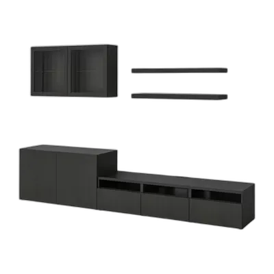 Immagine del prodotto BESTÅ / LACK Combinazione per TV, marrone-nero, 300x42x195 cm