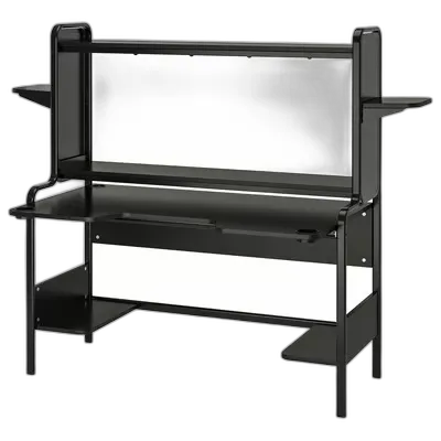 Image du produit FREDDE Bureau gamer, noir, 140/185x74x146 cm