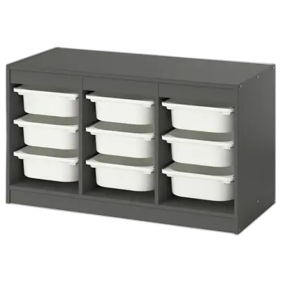 Immagine del prodotto TROFAST Combinazione con contenitori, grigio/bianco, 99x44x56 cm
