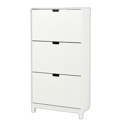 Image du produit STÄLL Armoire à chaussures 3 casiers, blanc, 79x29x148 cm