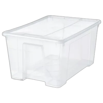 Image du produit SAMLA Boîte avec couvercle, transparent, 57x39x28 cm/45 l