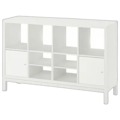 Image du produit KALLAX Étagère avec support, avec 2 portes/avec 2 étagères blanc, 147x94 cm