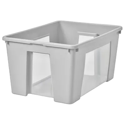 Immagine del prodotto SAMLA Contenitore, trasparente/grigio chiaro, 56x39x28 cm/45 l