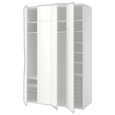 Image du produit LASTARE Combinaison armoire, blanc/avec surmeuble, 160x62x237 cm