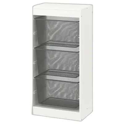 Immagine del prodotto TROFAST Combinazione con contenitori, bianco/grigio scuro, 46x30x94 cm
