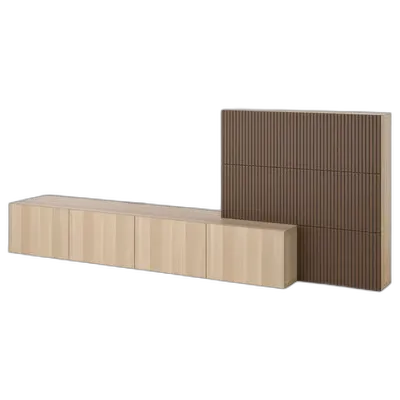 Immagine del prodotto BESTÅ Combinazione audio/video, effetto rovere con mordente bianco Lappviken/Björköviken marrone, 300x42x114 cm