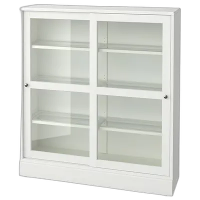 Image du produit HAVSTA Armoire vitrée avec plinthe, blanc verre transparent, 121x37x134 cm