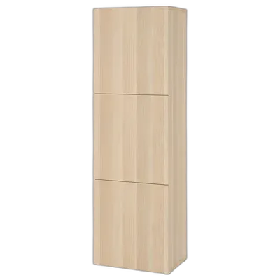 Produktbild zu BESTÅ Regal mit Türen, Eicheneff wlas/Lappviken Eicheneff wlas, 60x42x193 cm