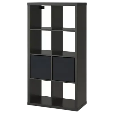 Image du produit KALLAX Étagère avec 2 accessoires, brun noir, 77x147 cm