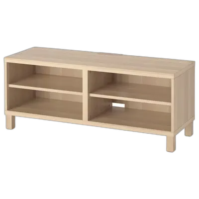 Immagine del prodotto BESTÅ Mobile TV, effetto rovere mordente bianco, 120x40x48 cm