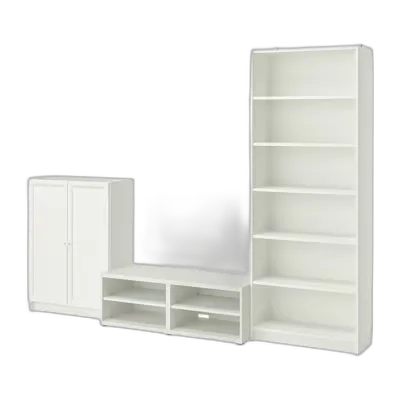 Image du produit BILLY / BESTÅ Combinaison meuble TV, blanc, 280x40x202 cm