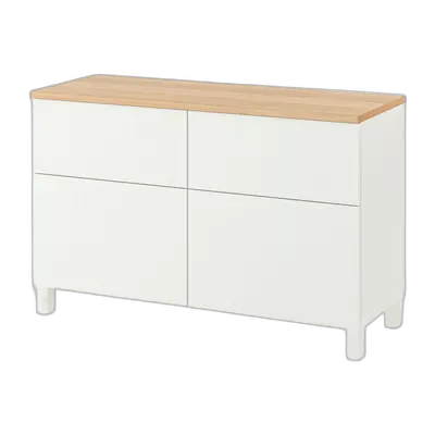 Immagine del prodotto BESTÅ Combinazione + ante/cassetti, bianco/Lappviken/Stubbarp bianco, 120x42x76 cm