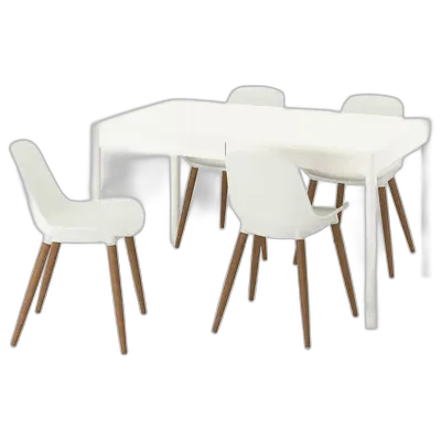 Image du produit TONSTAD Table et 4 chaises, blanc cassé/blanc, 140/196x85 cm