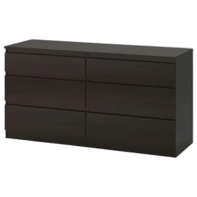 Image du produit KULLEN Commode 6 tiroirs, brun noir, 140x40x72 cm