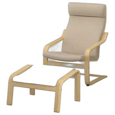 Immagine del prodotto POÄNG Poltrona e poggiapiedi, rovere/Kelinge beige