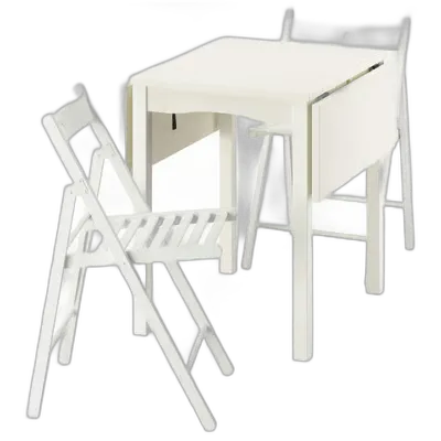 Image du produit HAUGA / FRÖSVI Table+ 2 chaises pliantes, blanc/blanc, 55/82/109x74 cm