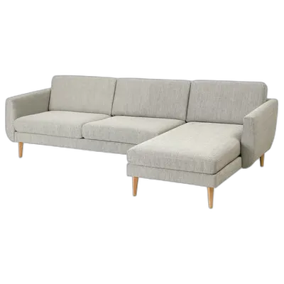Produktbild zu SMEDSTORP 4er-Sofa mit Récamiere, Viarp/beige/braun Eiche