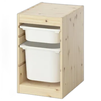 Immagine del prodotto TROFAST Combinazione con contenitori, pino con mordente bianco/bianco, 32x44x52 cm