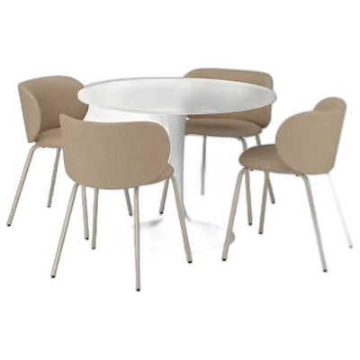 Image du produit DOCKSTA / KRYLBO Table et 4 chaises, blanc blanc/Tonerud beige foncé, 103 cm