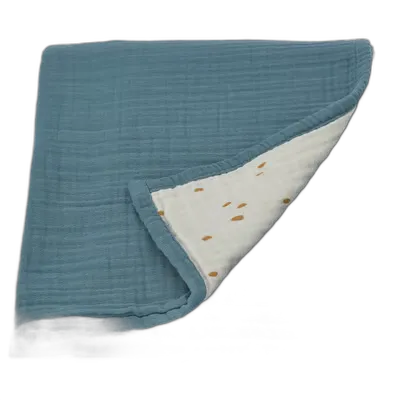 Immagine del prodotto GULDVÄVARE Coperta, blu/bianco a pois, 80x100 cm