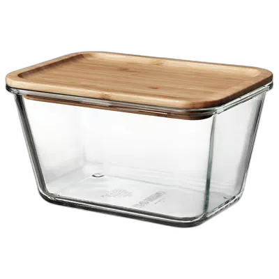 Image du produit IKEA 365+ Boîte de conservation av couvercle, rectangulaire verre/bambou, 1.8 l
