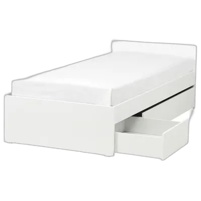 Image du produit VIHALS Cadre de lit+2boîtes de rangement, blanc/Luröy, 90x200 cm